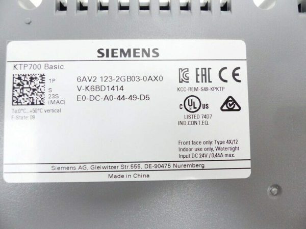 6AV2123-2GB03-0AX0 – SIMATIC HMI TP700 BASIC